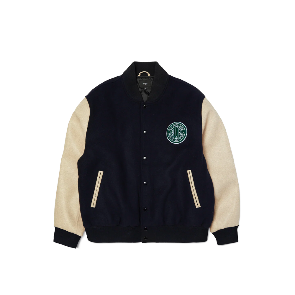 Huf Global Transit Varsity Jacket Navy JK00476_NVY