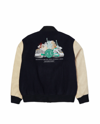 Huf Global Transit Varsity Jacket Navy JK00476_NVY