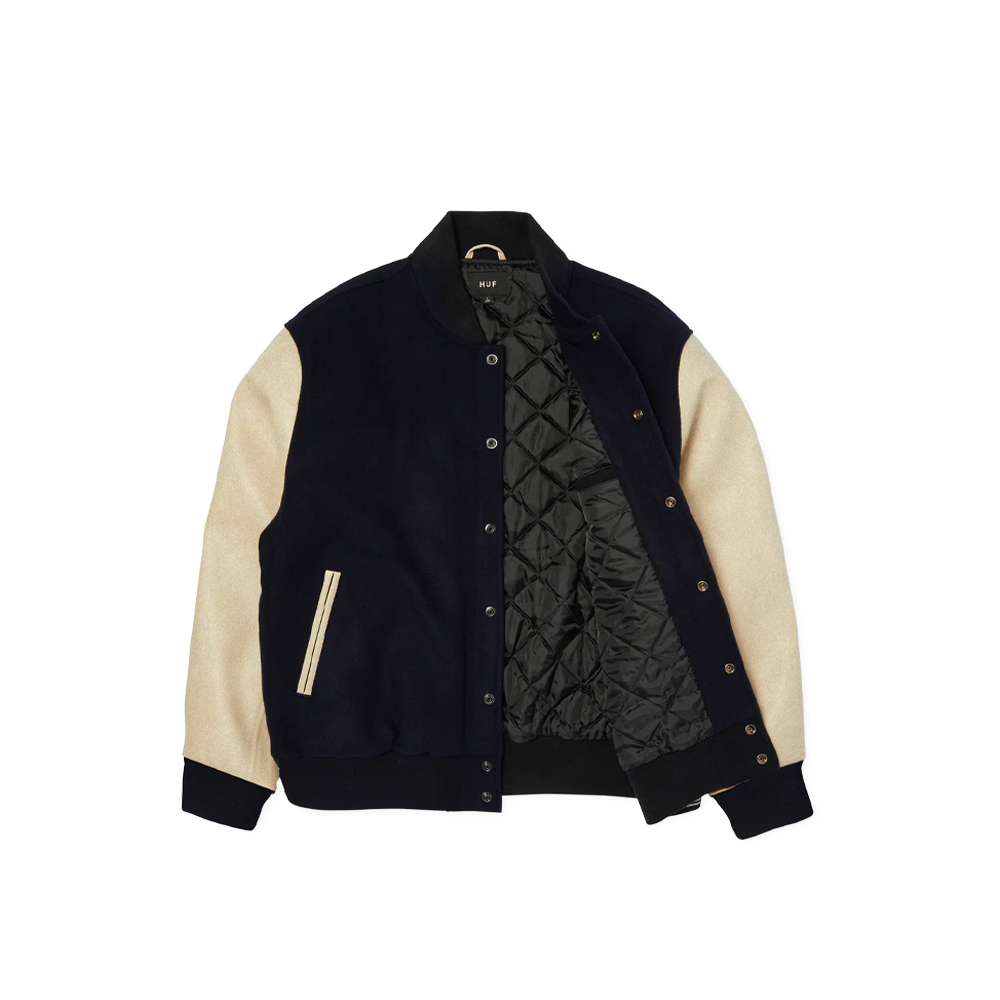 Huf Global Transit Varsity Jacket Navy JK00476_NVY