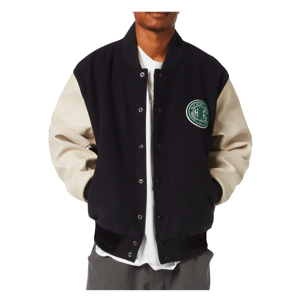 Huf Global Transit Varsity Jacket Navy JK00476_NVY