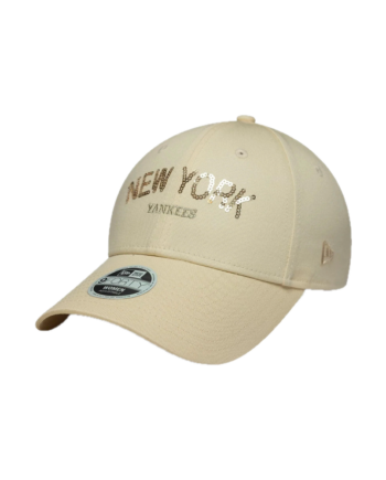 New Era W' 9FORTY New York Yankees MLB Sequin Wordmark Beige 60771753