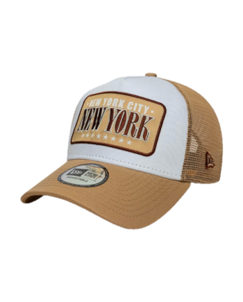 New Era 9FORTY A-Frame Trucker New Era Location Patch Beige 60771861