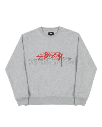 Stussy People Stripe Crew Ash Heather 2911183_ASH