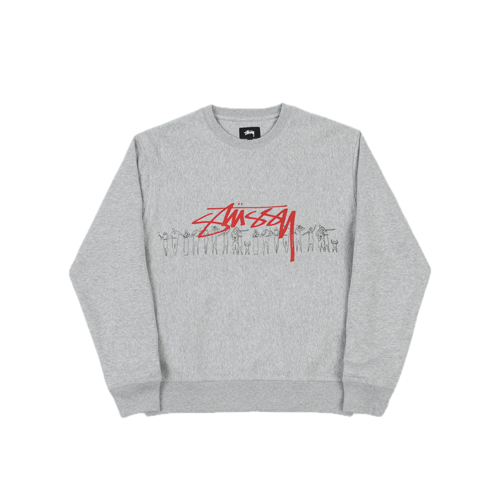 Stussy People Stripe Crew Ash Heather 2911183_ASH