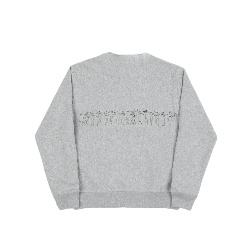 Stussy People Stripe Crew Ash Heather 2911183_ASH