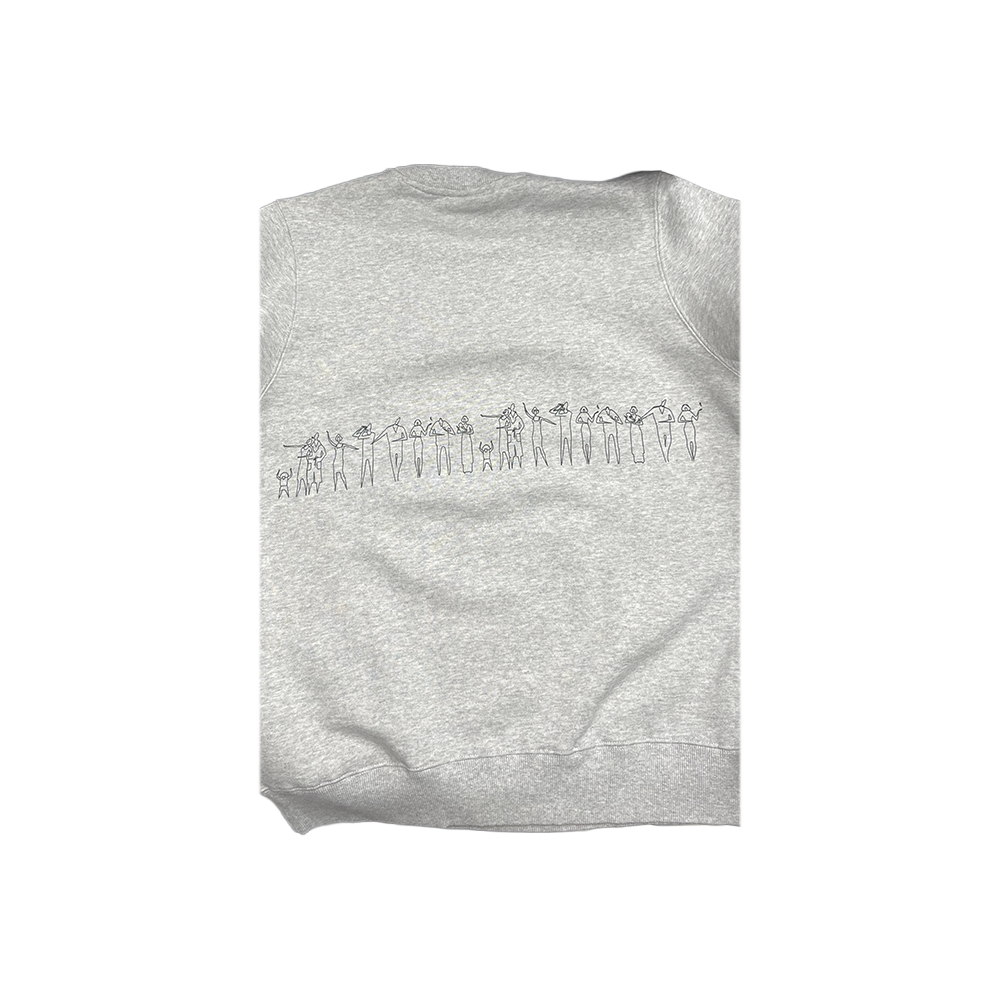 Stussy People Stripe Crew Ash Heather 2911183_ASH