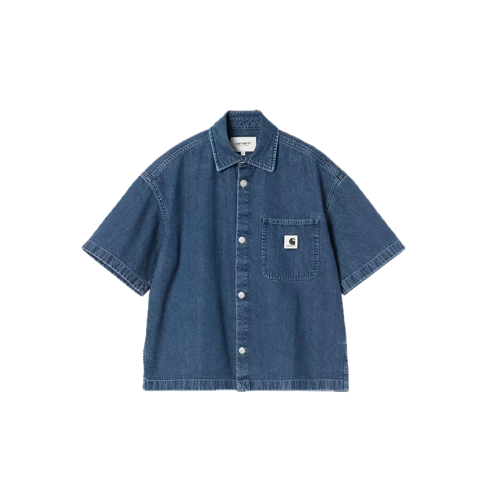 Carhartt WIP W' S/S Lovilia Shirt Blue (Stone washed) I034558_01_06