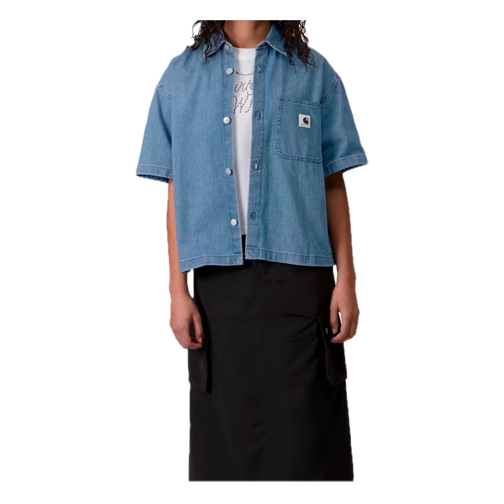 Carhartt WIP W' S/S Lovilia Shirt Blue (Stone washed) I034558_01_06