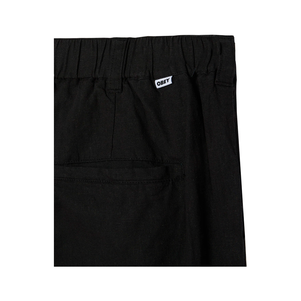 Obey Foster Pleated Linen Pant Black 142020273_BLK