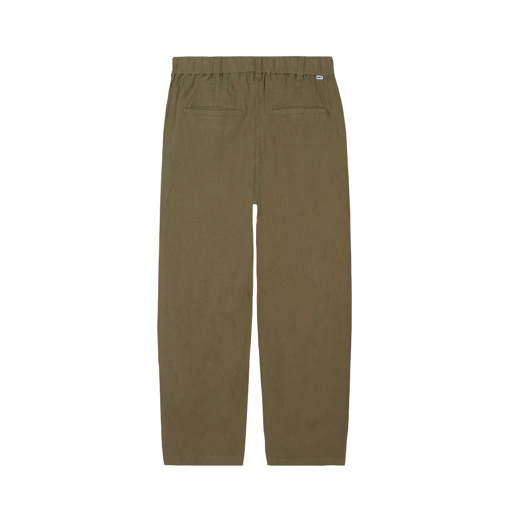 Obey Foster Pleated Linen Pant Smokey Olive 142020273_SOL