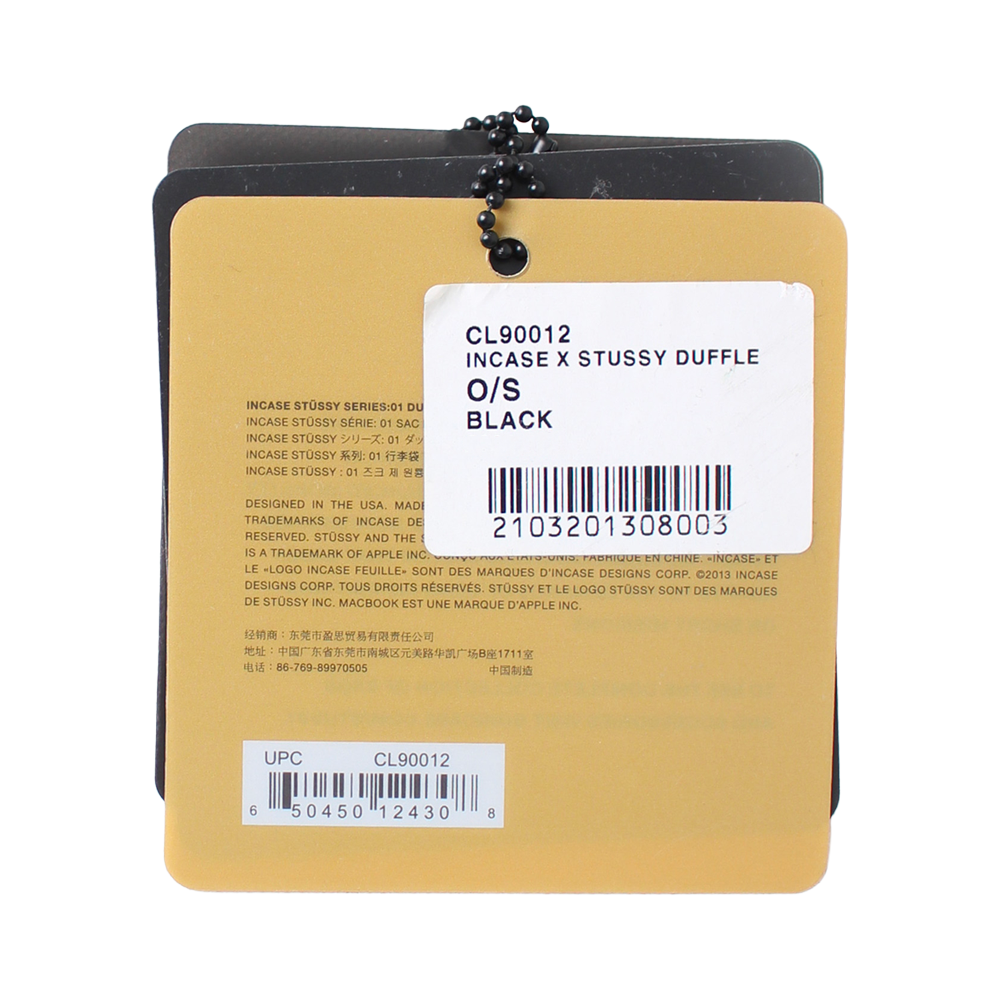 Stussy x INCASE Series 001 Collection Duffle Bag Black CL90012