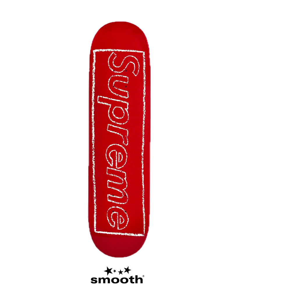 Supreme x KAWS Chalk Logo Skateboard Deck Red 8.5" SS21SB4