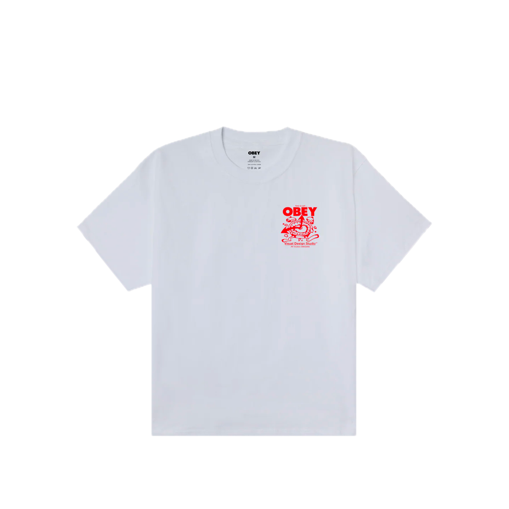 Obey Time to Call Tee White 168024321_WHT