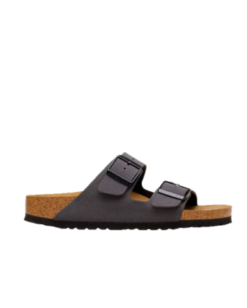 Birkenstock Uni Arizona Birko-Flor Nubuck Velvet Gray / Black Buckles 1032045_VGR