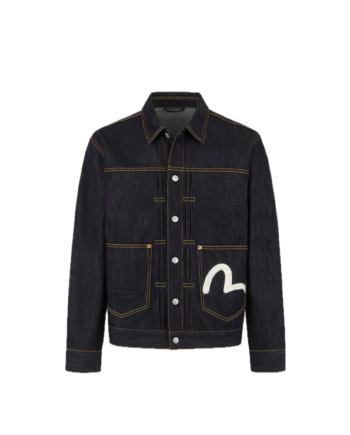 Evisu Ecru Seagull Print Relax Fit Denim Jacket Indigo 2ESHTM5DJ1241RXCT