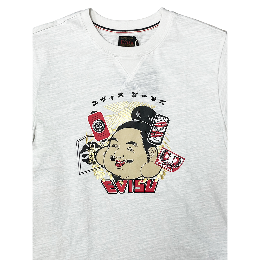 Evisu Godhead Printed T-shirt Ecru 2ESHTM6TS1083XXCT