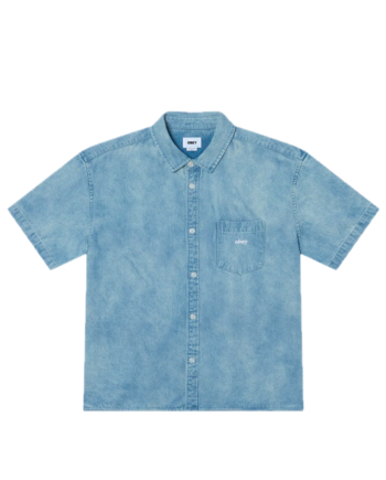 Obey Owens Denim SS Shirt Bleached Indigo 181210451_IND