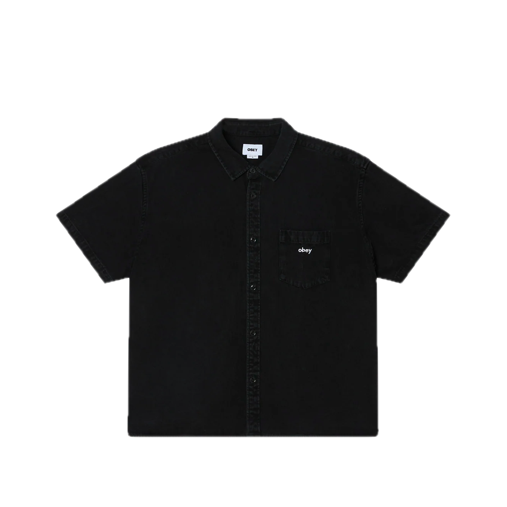 Obey Owens Denim SS Shirt Faded Black 181210451_FBK