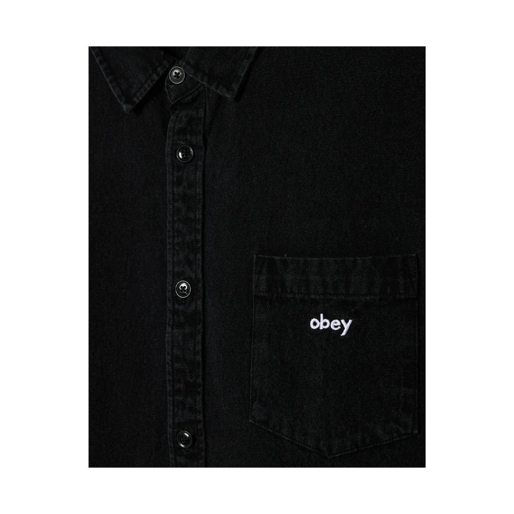 Obey Owens Denim SS Shirt Faded Black 181210451_FBK