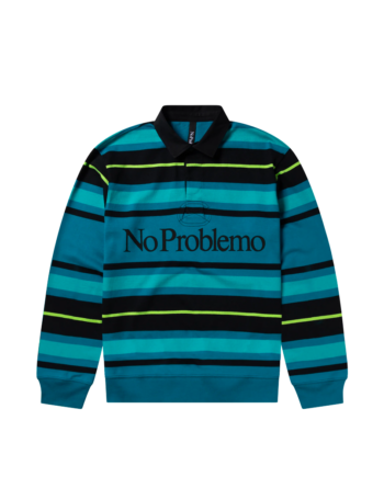 No Problemo Striped LS Rugby Shirt Aqua NP40214.05