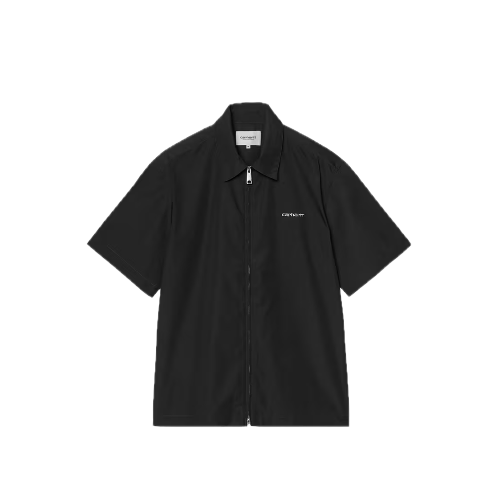 Carhartt Wip S/S Postal Zip Shirt Black / Wax I036189_K02_XX