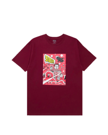 Stussy x Daniel Clowes Space Graphic Tee Burgundy 0900065_BRG