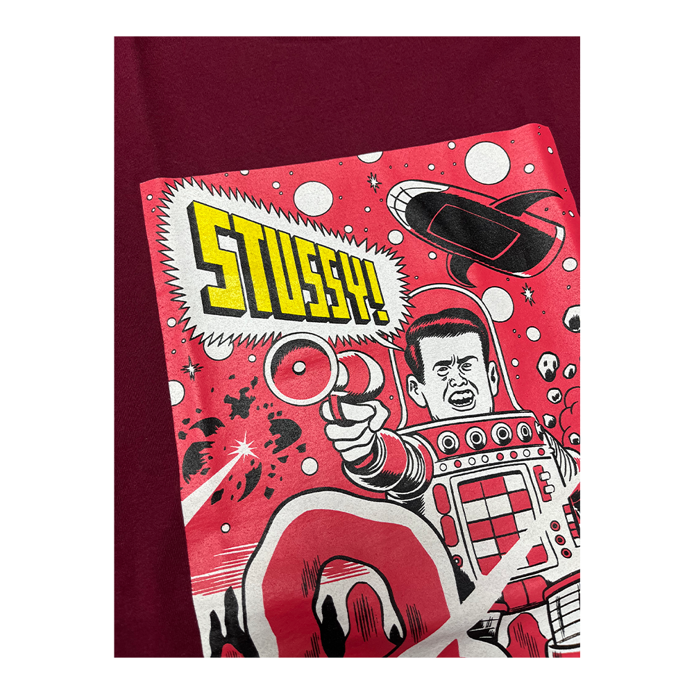 Stussy x Daniel Clowes Space Graphic Tee Burgundy 0900065_BRG