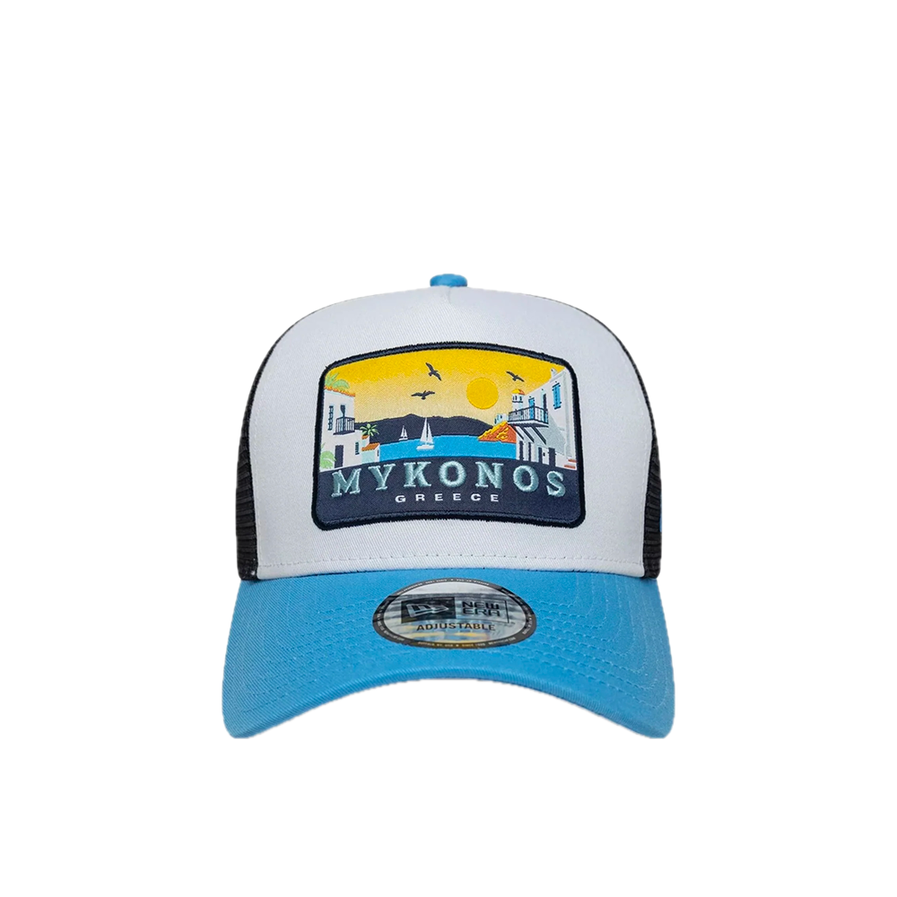 9FORTY A-Frame Trucker New Era Location Mykonos Pastel Blue 60856283