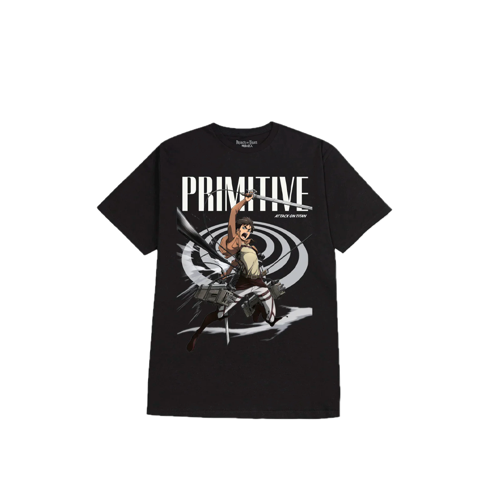Primitive X Attack On Titan Eren Tee Black PRASSP2420_BLK