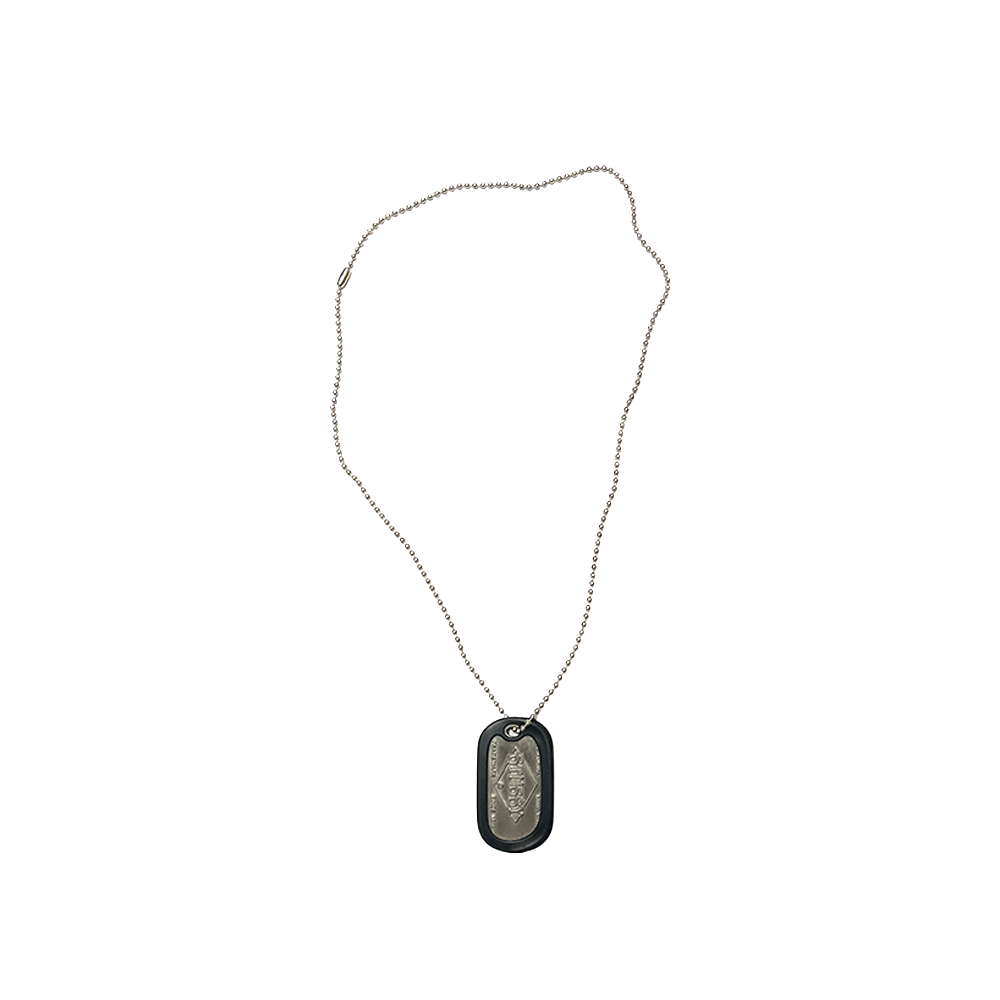 Stussy Dog Tag "Since 1980" Silver Ball Chain Necklace Silver / Black 1199014-SLV