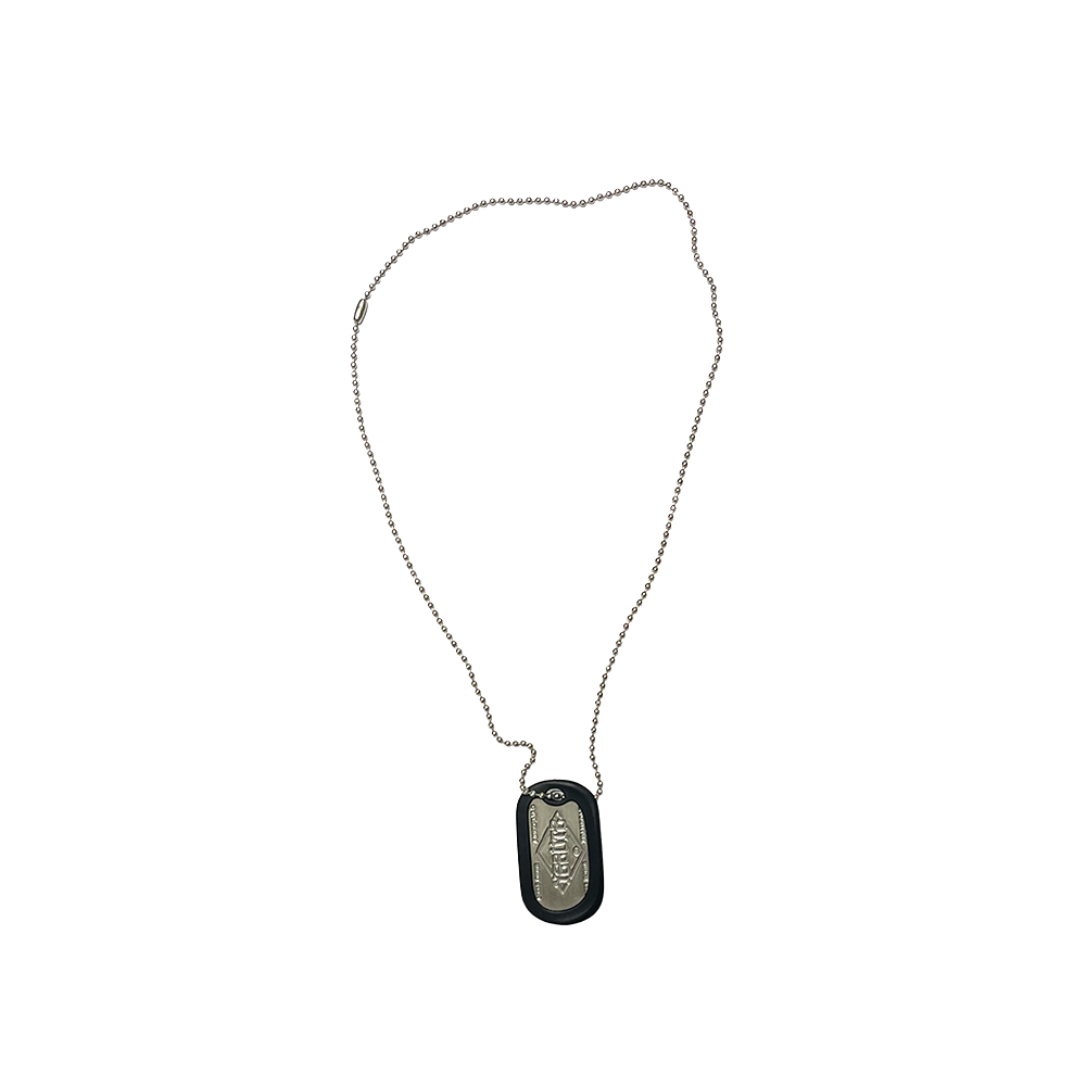 Stussy Dog Tag "Since 1980" Silver Ball Chain Necklace Silver / Black 1199014-SLV