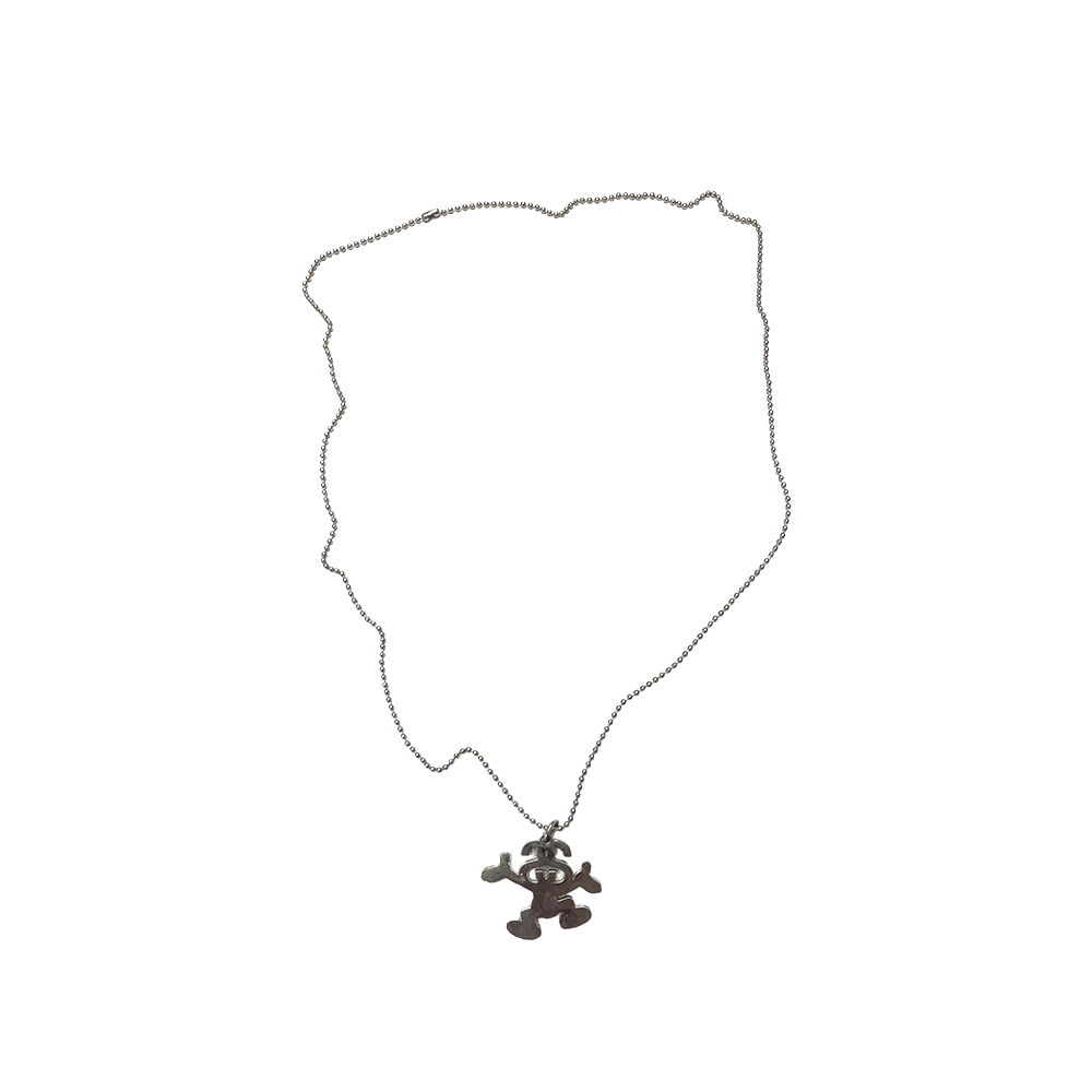 Stussy SS Man Running Pendant Silver Ball Chain Necklace Silver 1199015-SLV