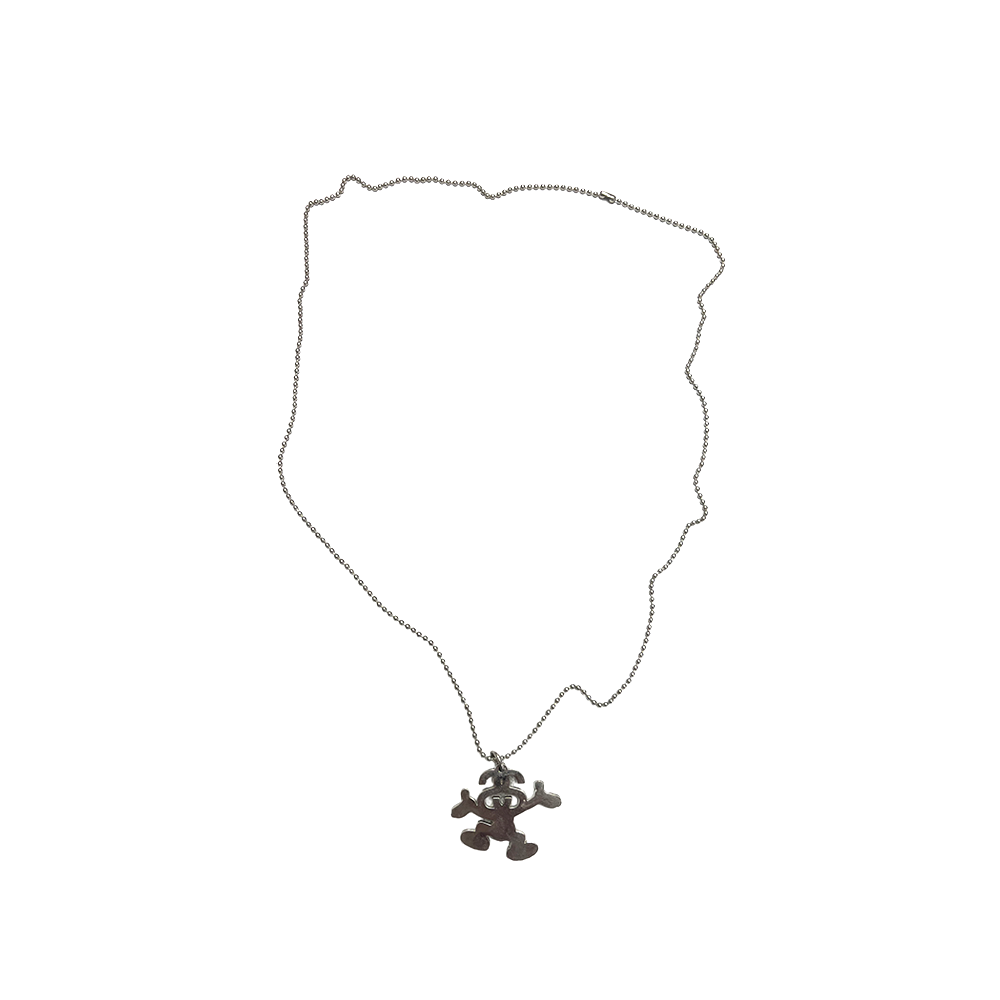 Stussy SS Man Running Pendant Silver Ball Chain Necklace Silver 1199015-SLV
