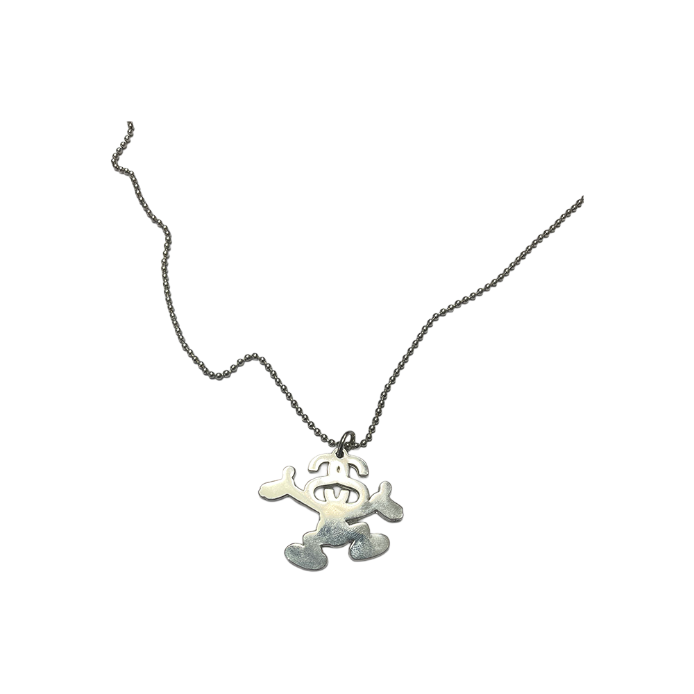 Stussy SS Man Running Pendant Silver Ball Chain Necklace Silver 1199015-SLV