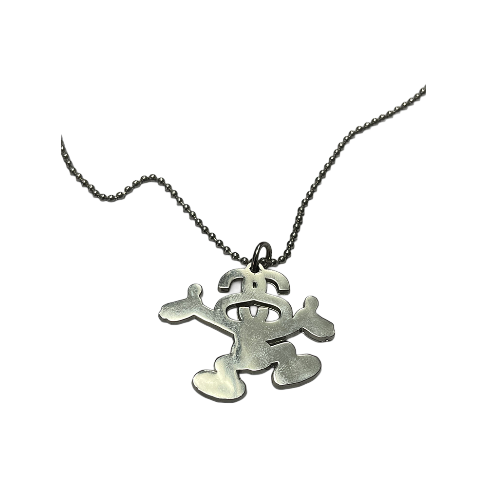 Stussy SS Man Running Pendant Silver Ball Chain Necklace Silver 1199015-SLV