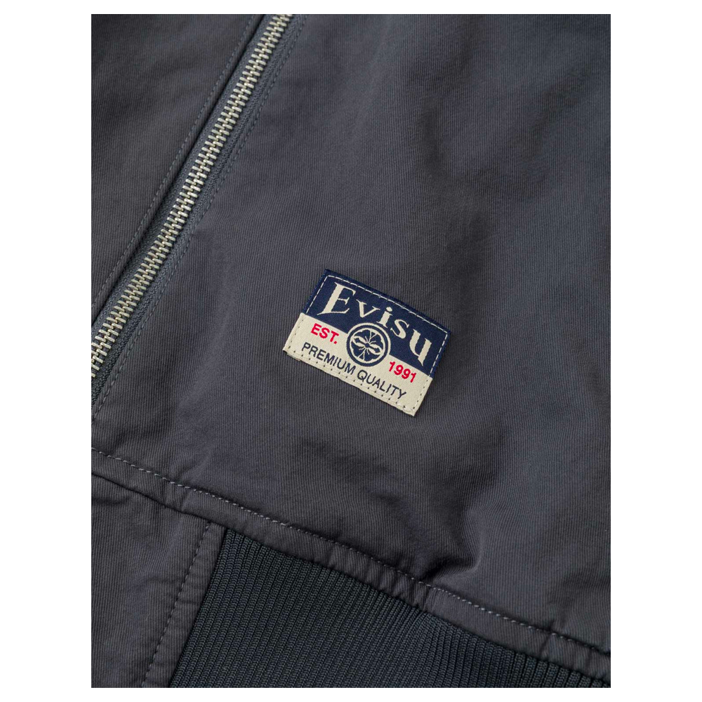 Evisu Metal Studs Logo Relax Fit Bomber Jacket Grey 2ESHTM6JK1017RXSN