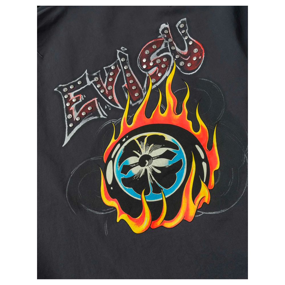 Evisu Metal Studs Logo Relax Fit Bomber Jacket Grey 2ESHTM6JK1017RXSN