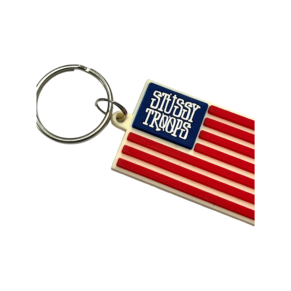 Stussy Troops Flag Key Ring White FFST0380128