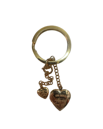 Stussy "One World One Love" Double Heart Locket Keychain Gold 1399016-GLD