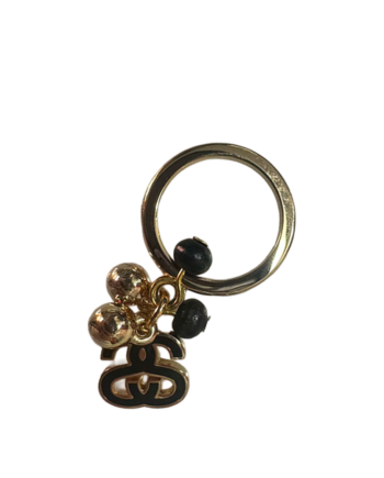 Stussy SS Logo Ring Keychain Multi Charm Black / Gold 1399017-GLD