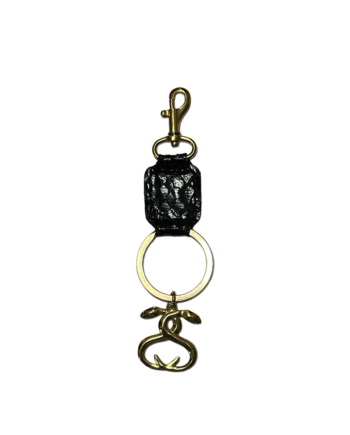 Stussy SS Double Snake Snakeskin Keychain Gold / Black 1399012-GLD