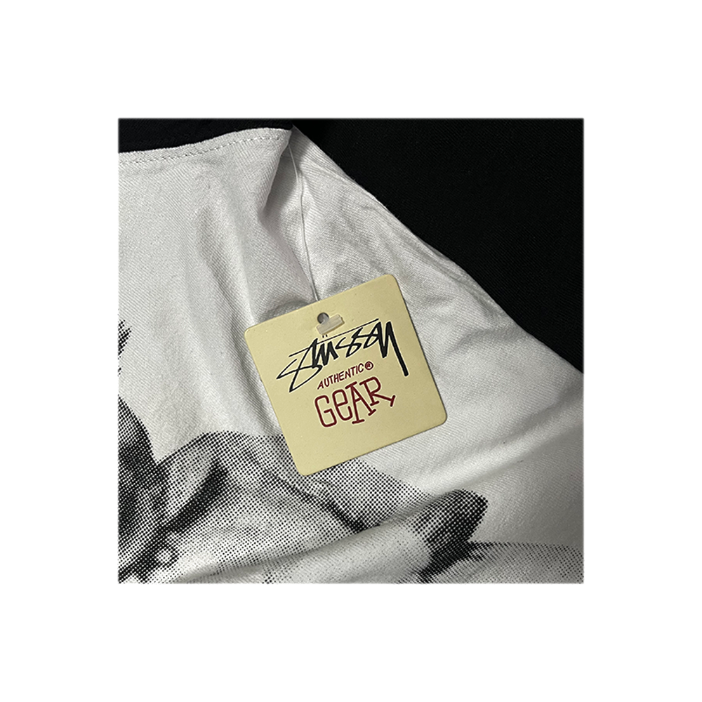 Stussy Little Crew 3/4 Sleeve Tee White / Black 114480_BLK