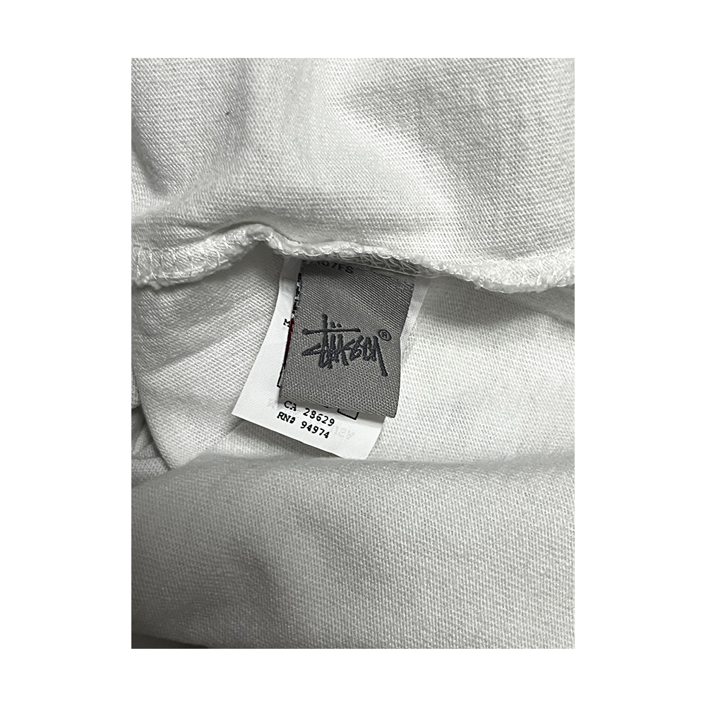 Stussy Little Crew 3/4 Sleeve Tee White / Black 114480_BLK