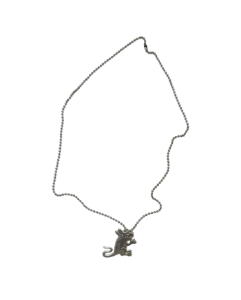 Stussy Rat Pendant Silver Ball Chain Necklace Silver 1199013-SLV