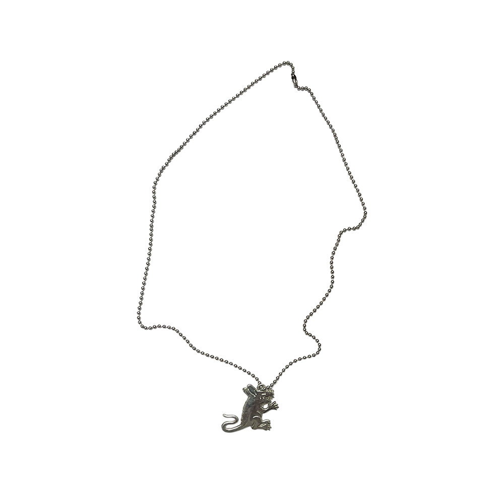 Stussy Rat Pendant Silver Ball Chain Necklace Silver 1199013-SLV