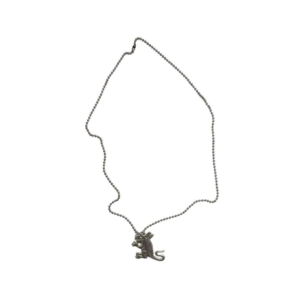 Stussy Rat Pendant Silver Ball Chain Necklace Silver 1199013-SLV