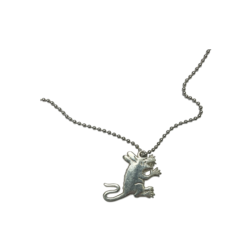 Stussy Rat Pendant Silver Ball Chain Necklace Silver 1199013-SLV