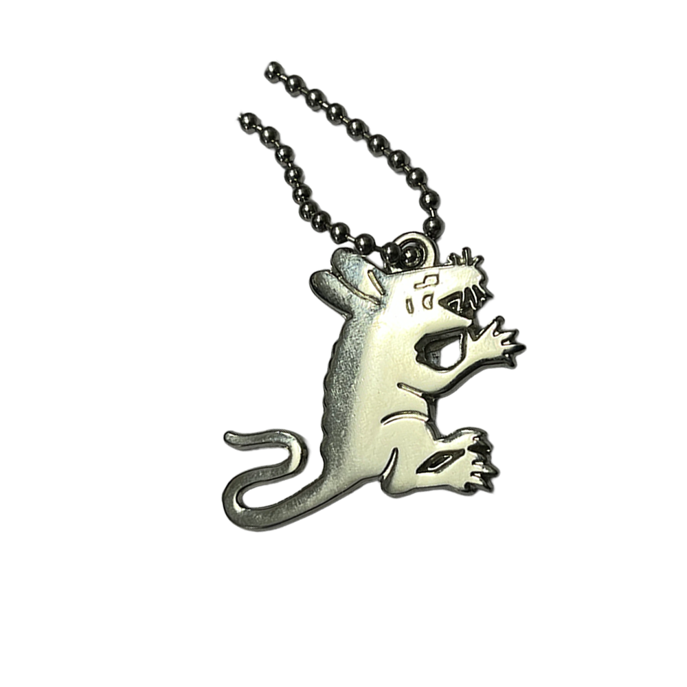 Stussy Rat Pendant Silver Ball Chain Necklace Silver 1199013-SLV