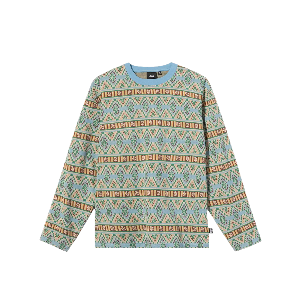 Stussy Giza Long Sleeve Crew Blue 1140245_BLE