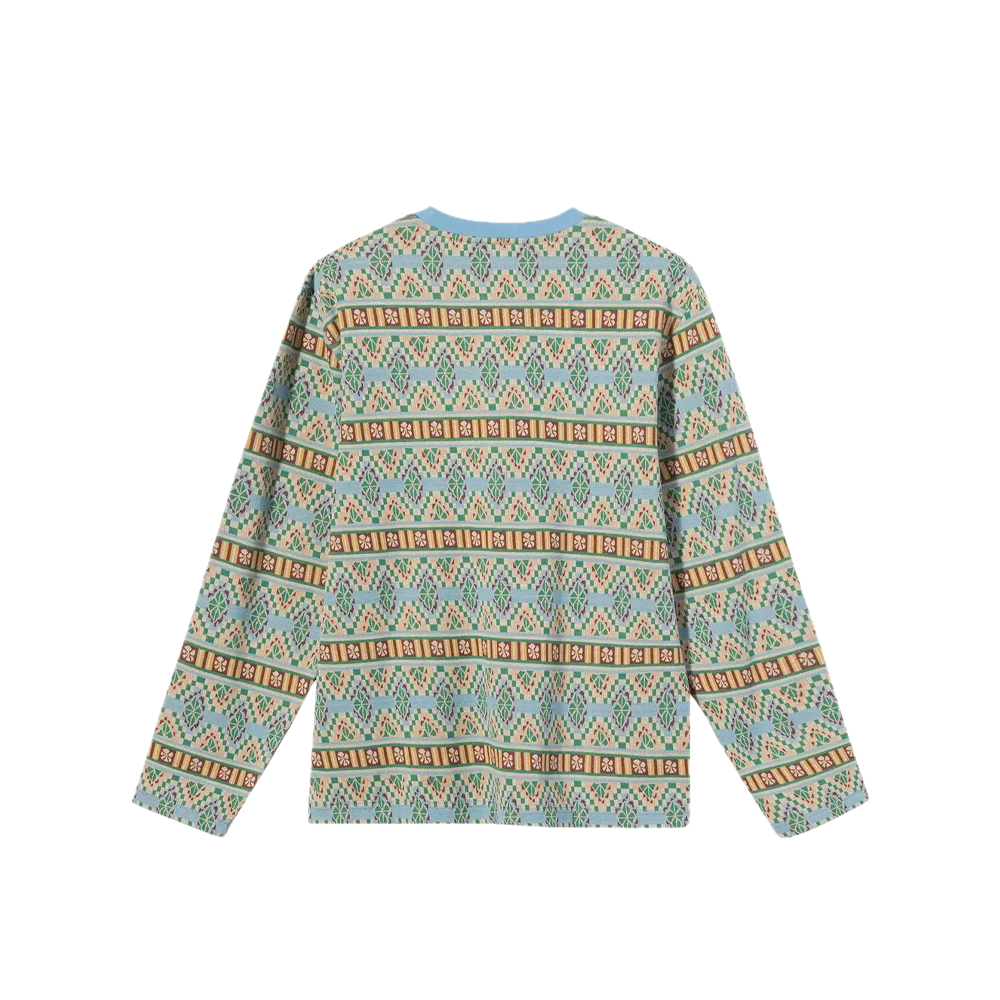 Stussy Giza Long Sleeve Crew Blue 1140245_BLE